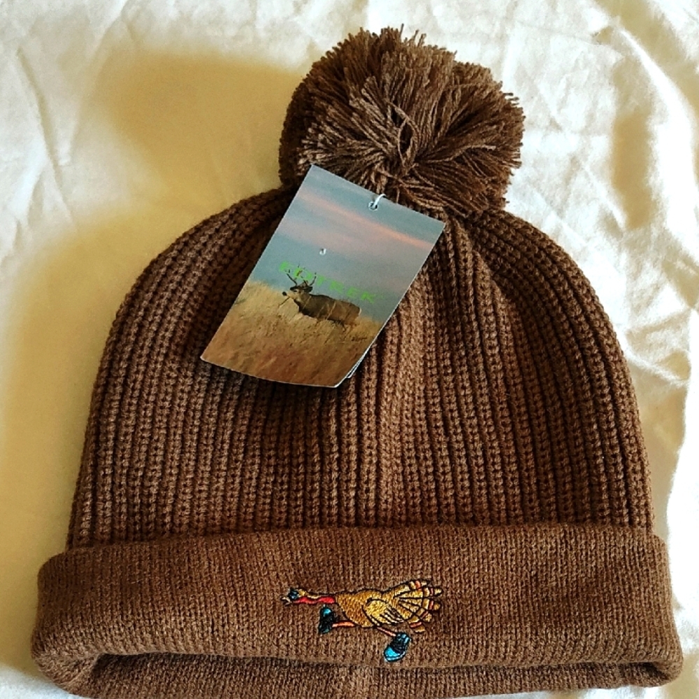 Brown Knit Pom-Pom Beanie for Kids